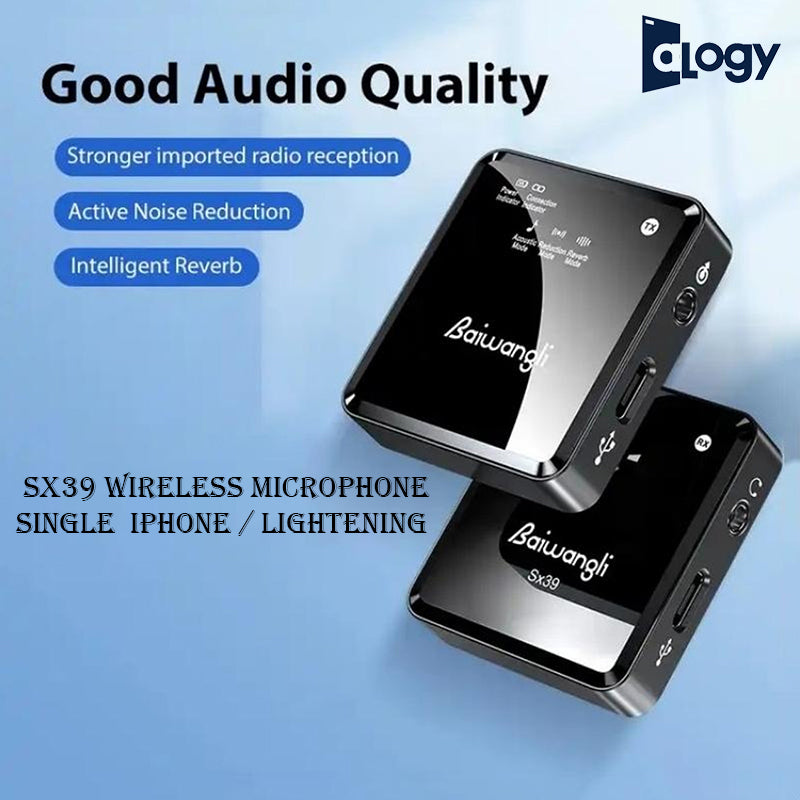 SX39 Single Wireless Microphone 1 Controller 1 Microphone Collar Mic Intelligent Noise Cancellation