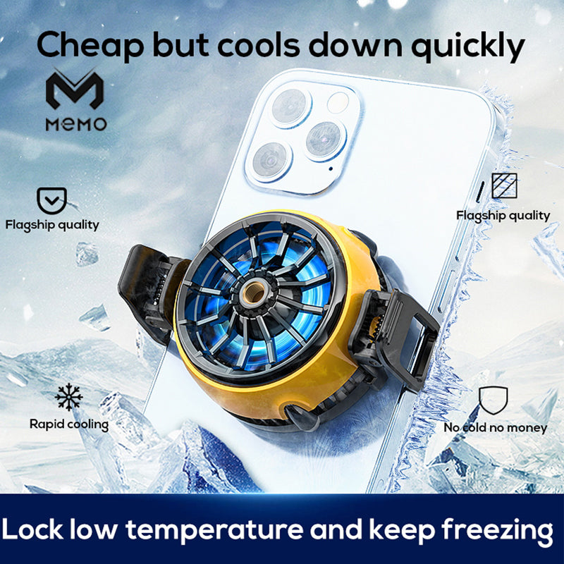 MEMO DLA6 Mobile Phone Radiator Phone Cooling Fan Case Cold Wind Handle Fan for PUBG Mobile Gaming Phone Cooler Phone Cooling Fan Case