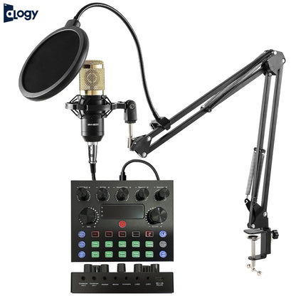 BM800 Condenser Microphone With V8s Sound Card