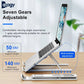 ALOGY Portable Aluminum Foldable Laptop Metal Stand With Adjustable Height With Anti Slip Rubber Grips