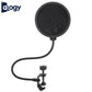 ALOGY Microphone Pop Filter Shield Dual Layers Wind Proof Screen Flexible 360° Gooseneck Clip Stabilizing Arm for Recording Broadcasting and Streaming